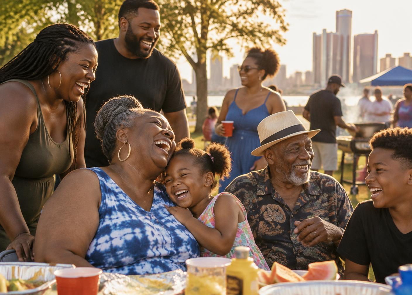 Multi-generational family gathering